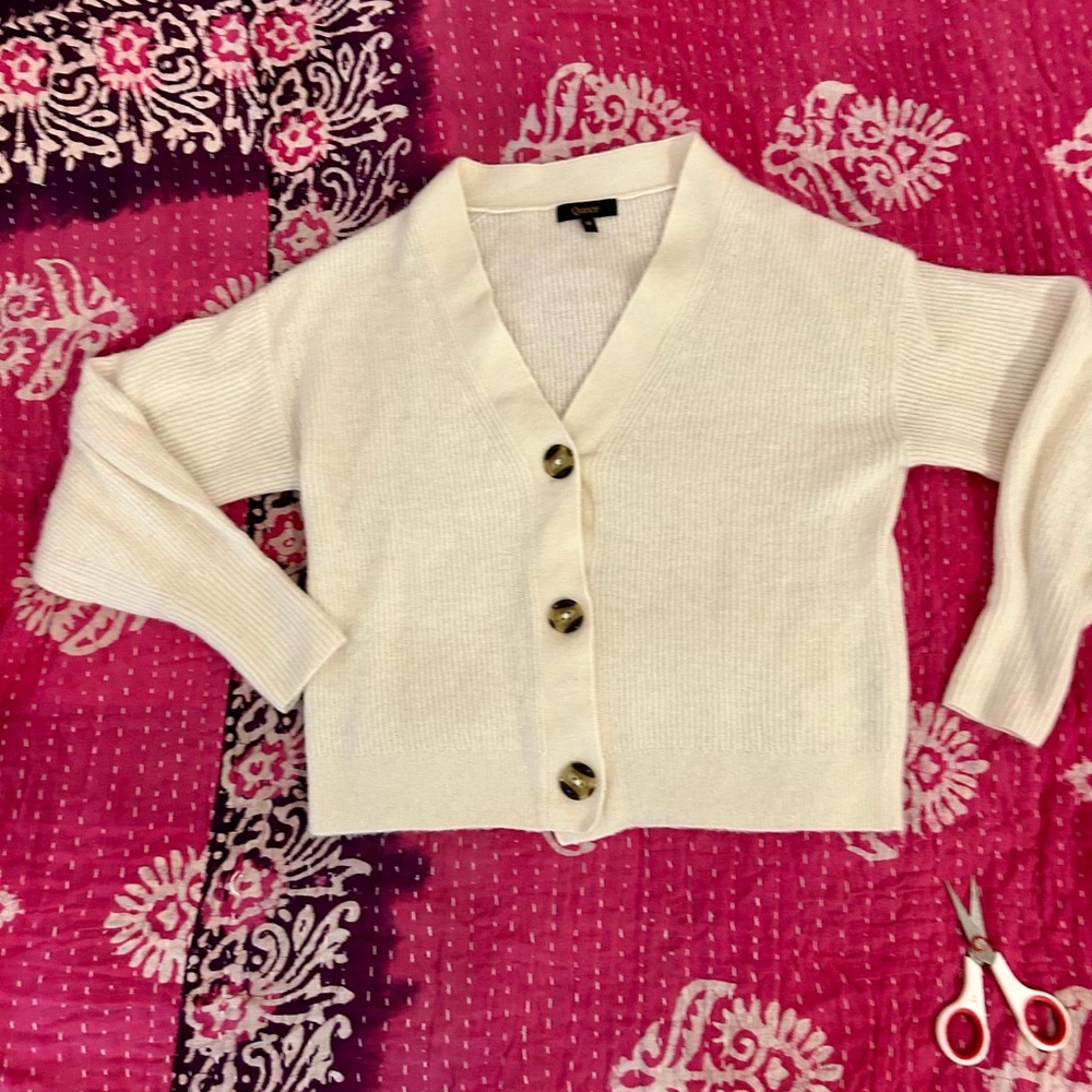 Quince Cream Button-Up Cardigan